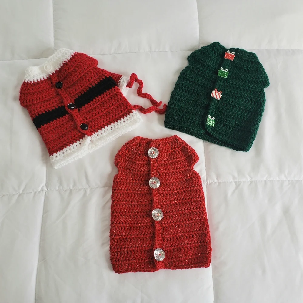NWOT Trio of holiday pet sweaters.